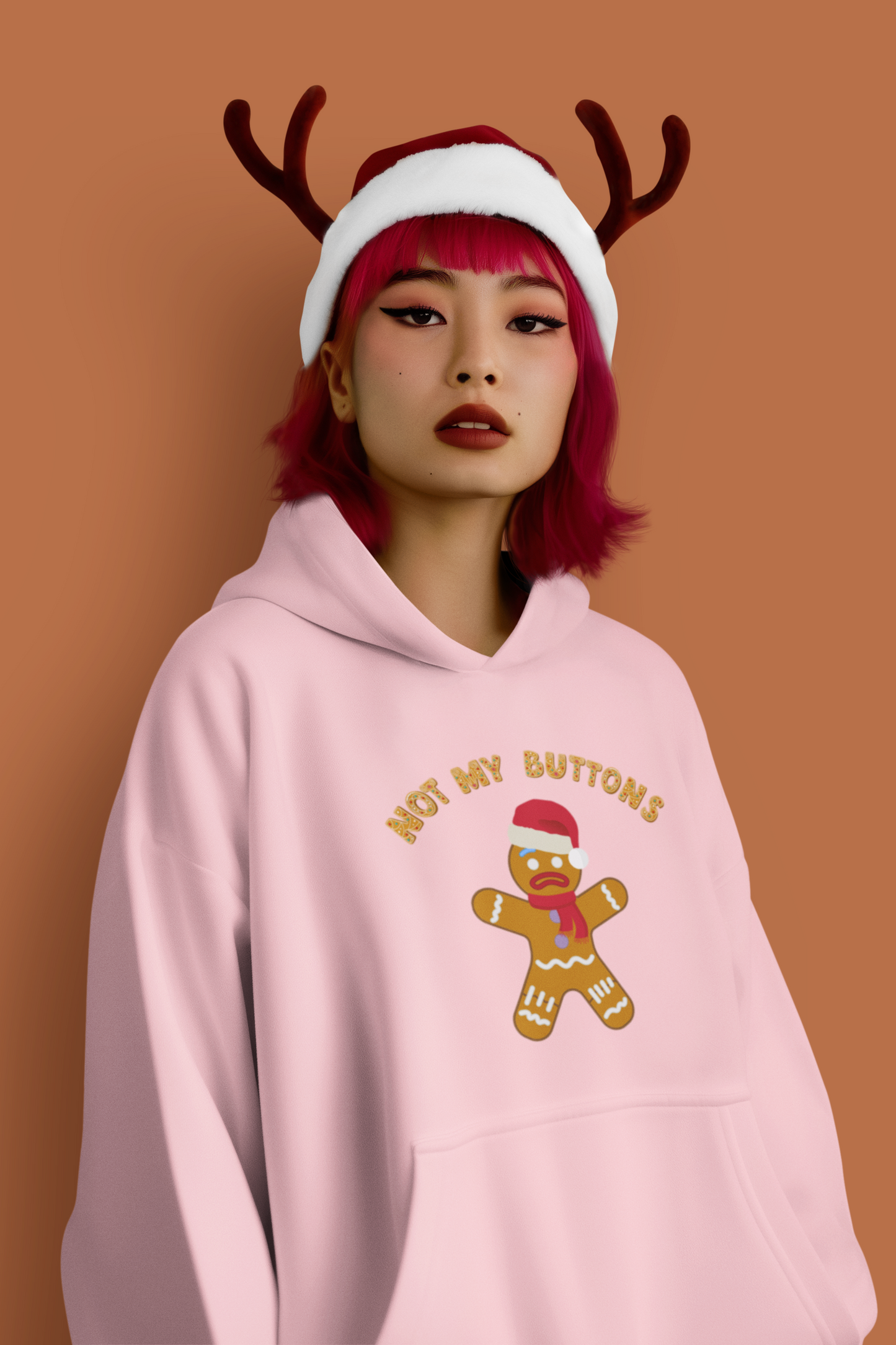 Not My Buttons! Festive Gingerbread Man Hoodie for Christmas Cheer