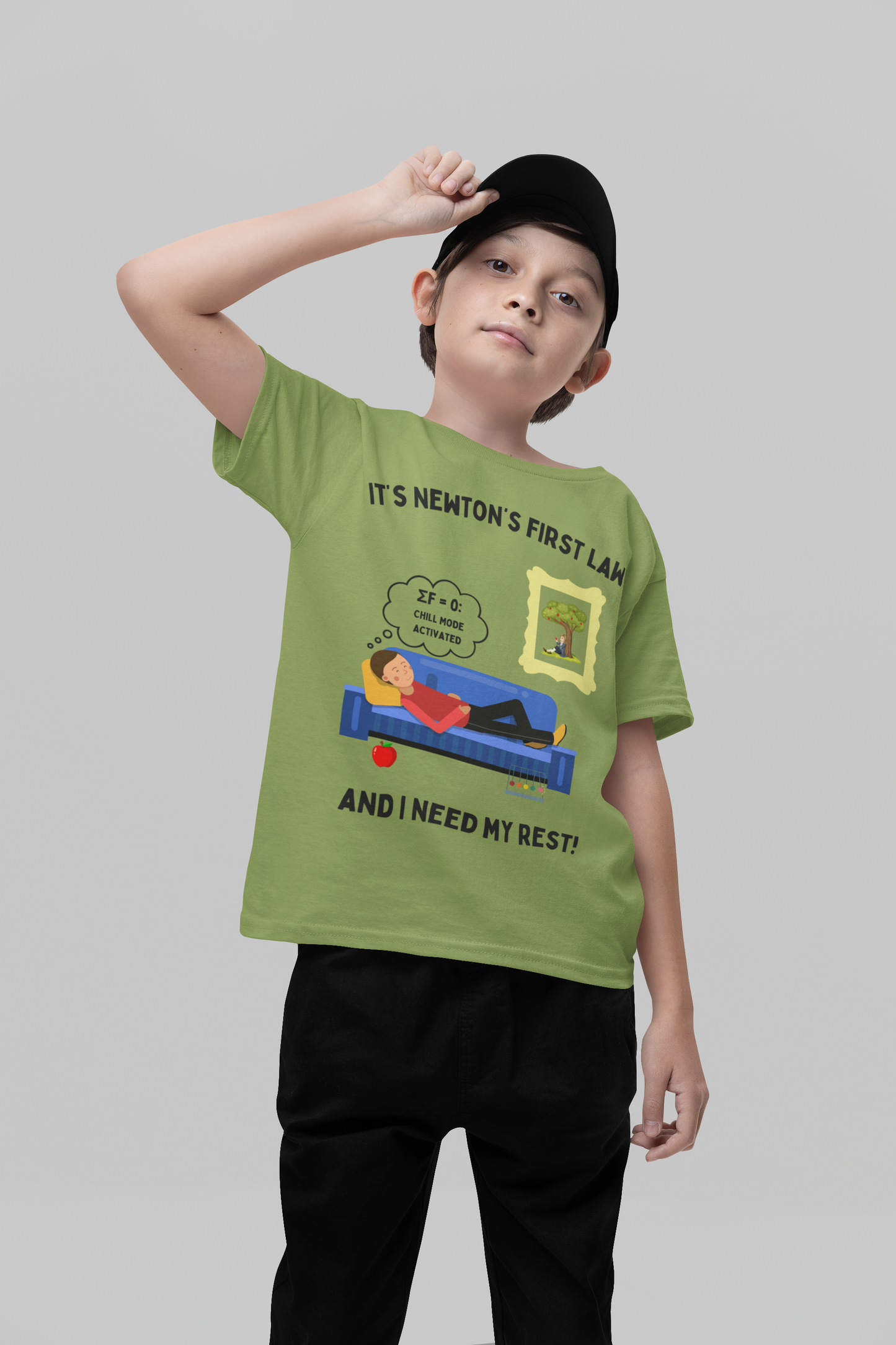 Newton's "Chill Mode Activated" Kids' T-Shirt: A Cool, Comfy, and Educational STEM Choice