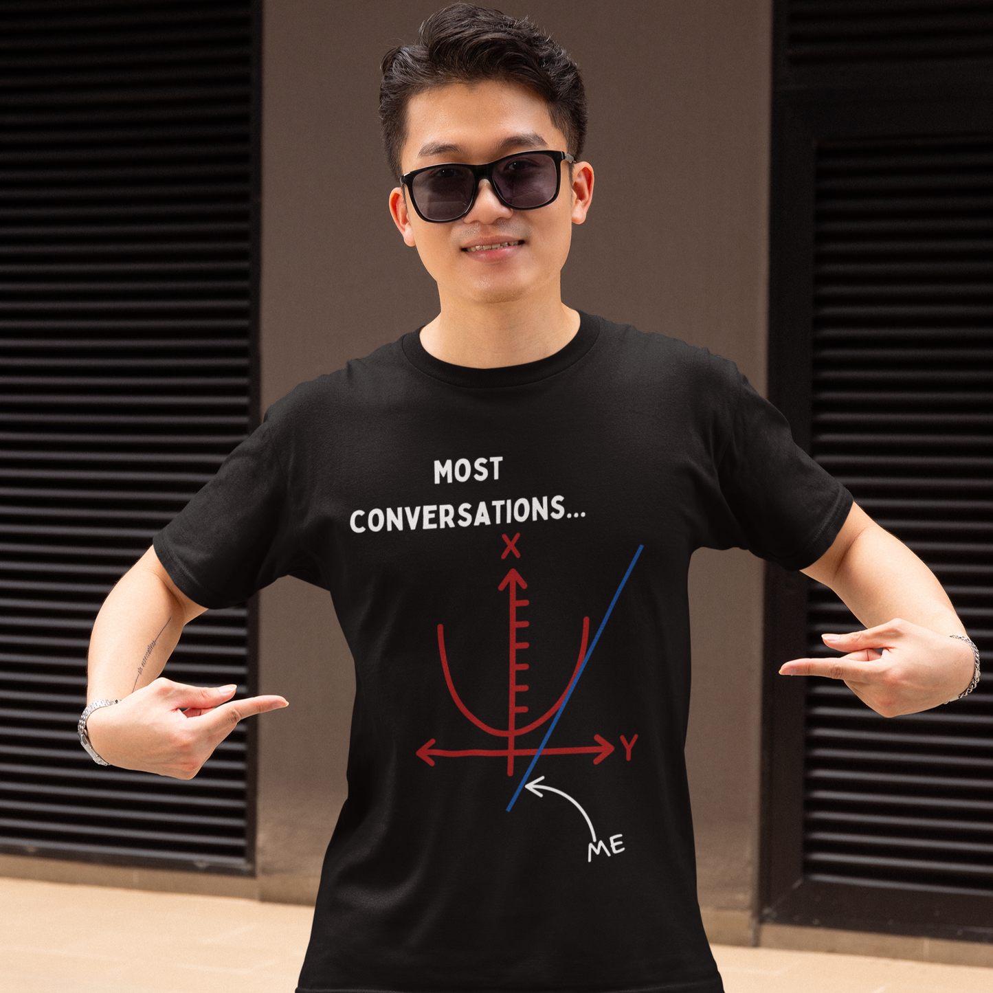 "Going Off on a Tangent" Adult Unisex T-Shirt  Smart Maths Humour for the Sharp-Minded