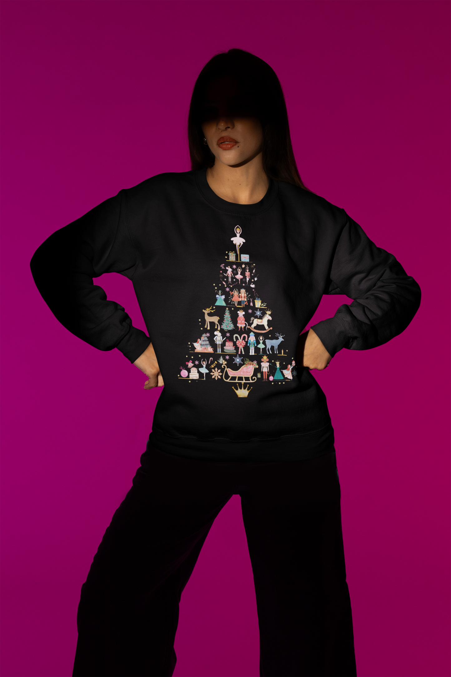 Nutcracker Tree Christmas Sweatshirt – Festive Magic for Theatre Lovers