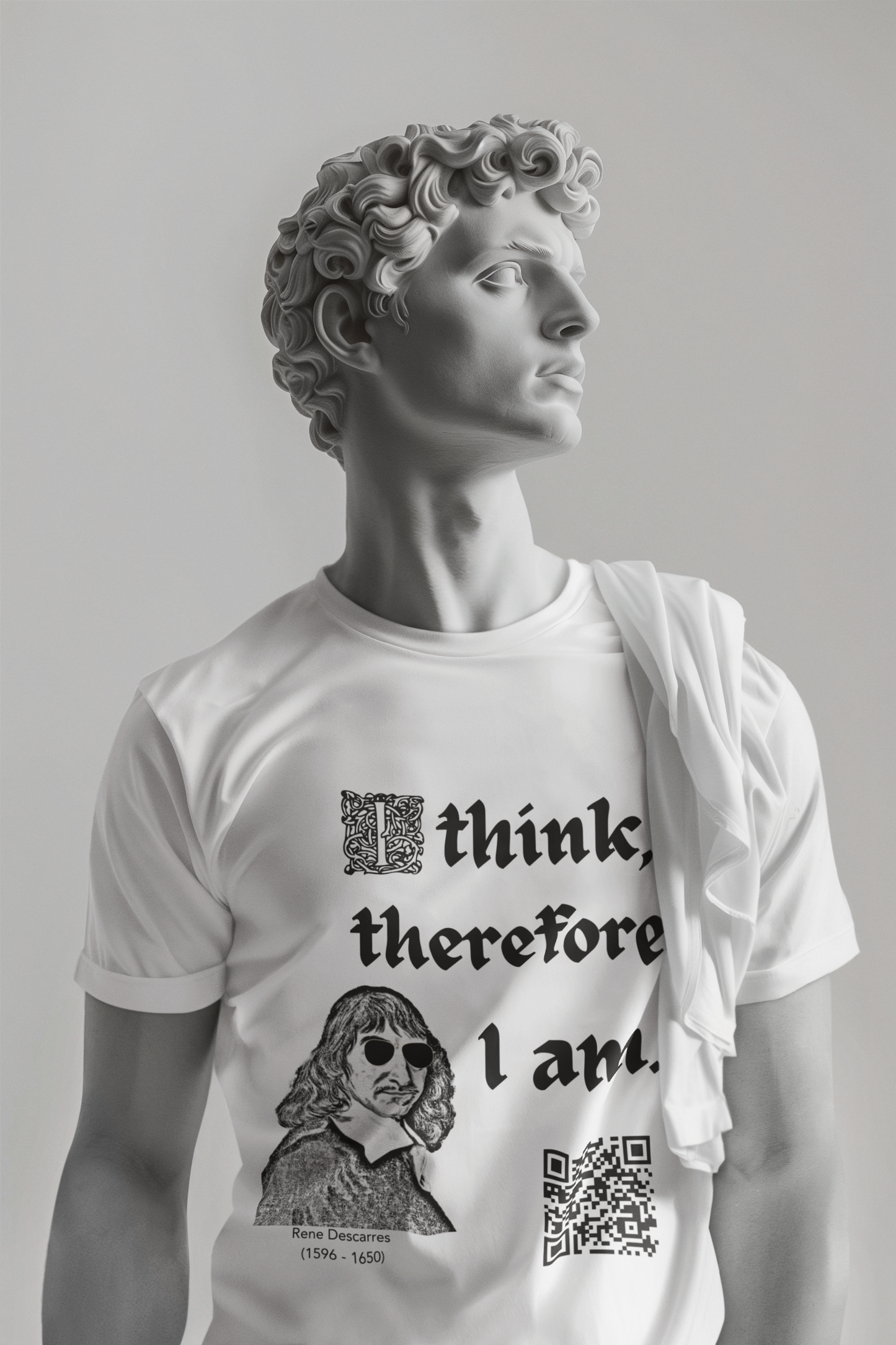 Rene Descarres "I think, therefore I am" (Maths Inspired Interactive T-Shirt)