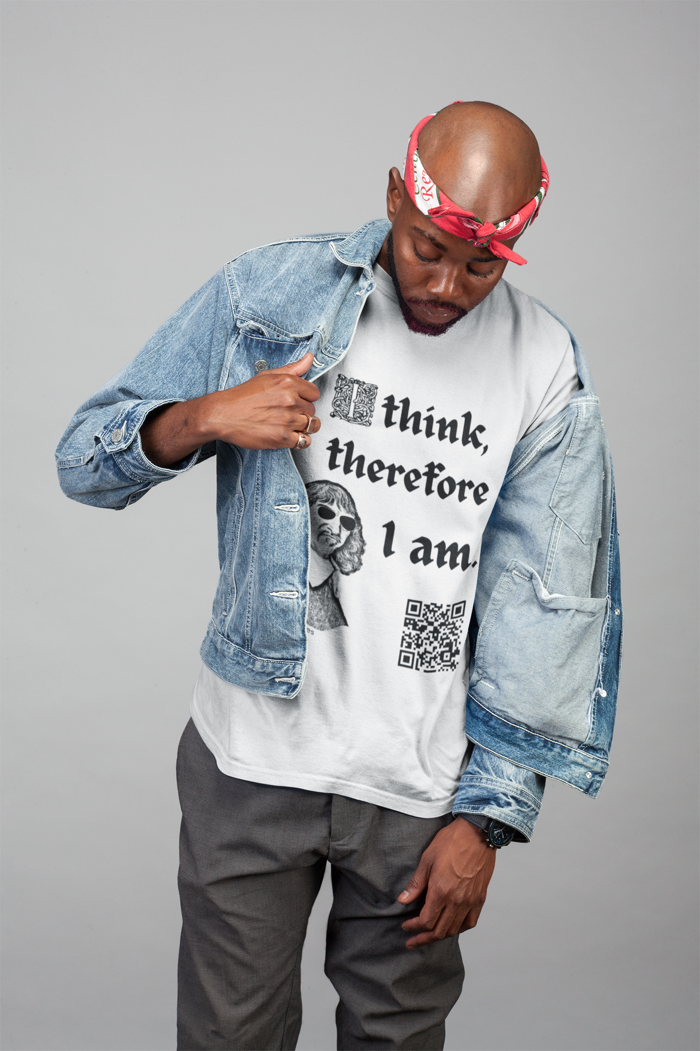 Rene Descarres "I think, therefore I am" (Maths Inspired Interactive T-Shirt)