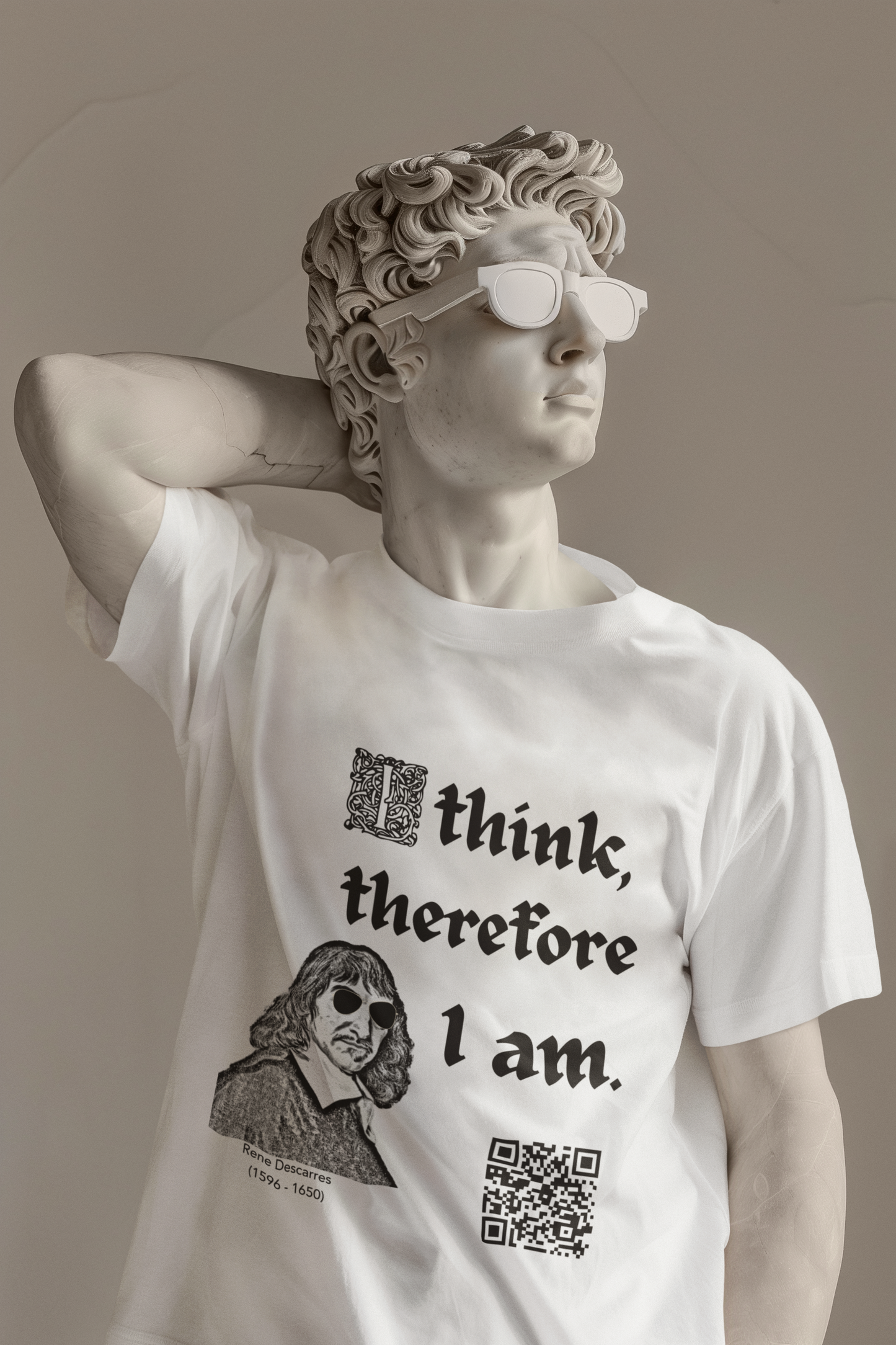 Rene Descarres "I think, therefore I am" (Maths Inspired Interactive T-Shirt)