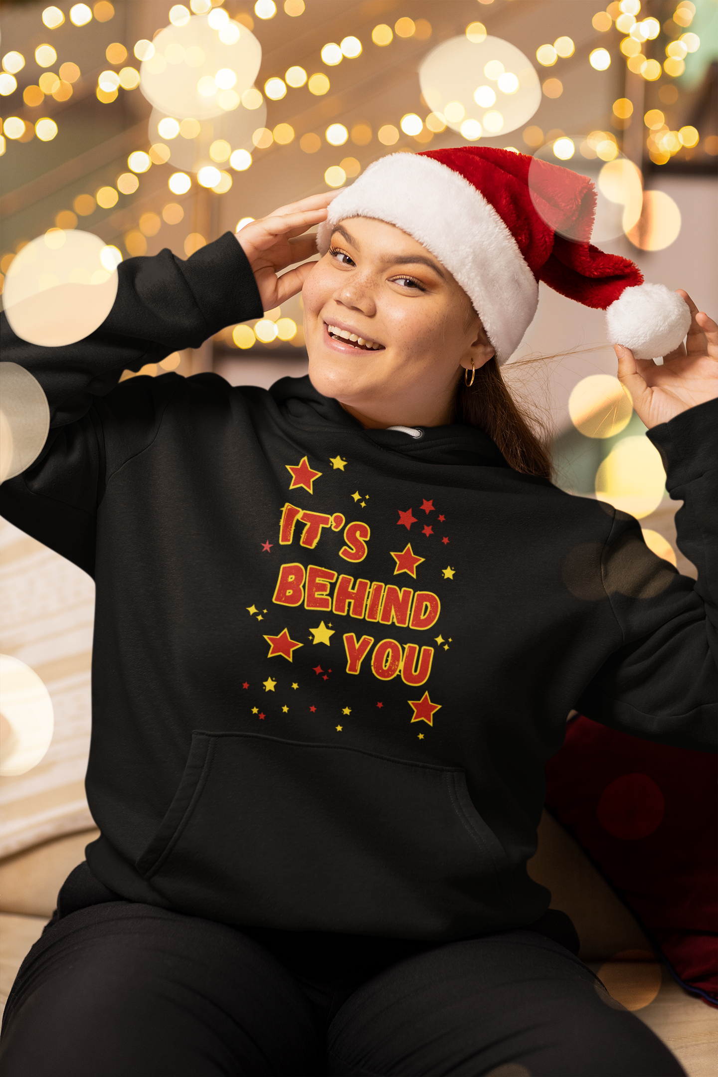 Pantomime Hoodie – ‘It’s Behind You!’ Christmas Hoodie for Panto Fans