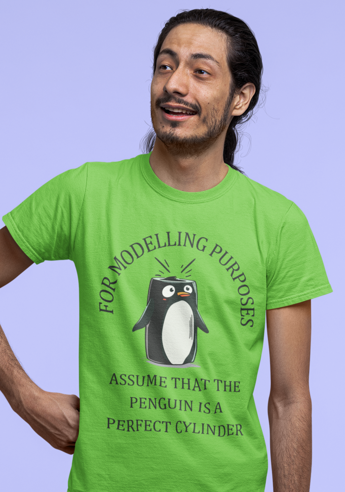 Unisex Maths Humour T-Shirt: Perfect Cylinder Penguin