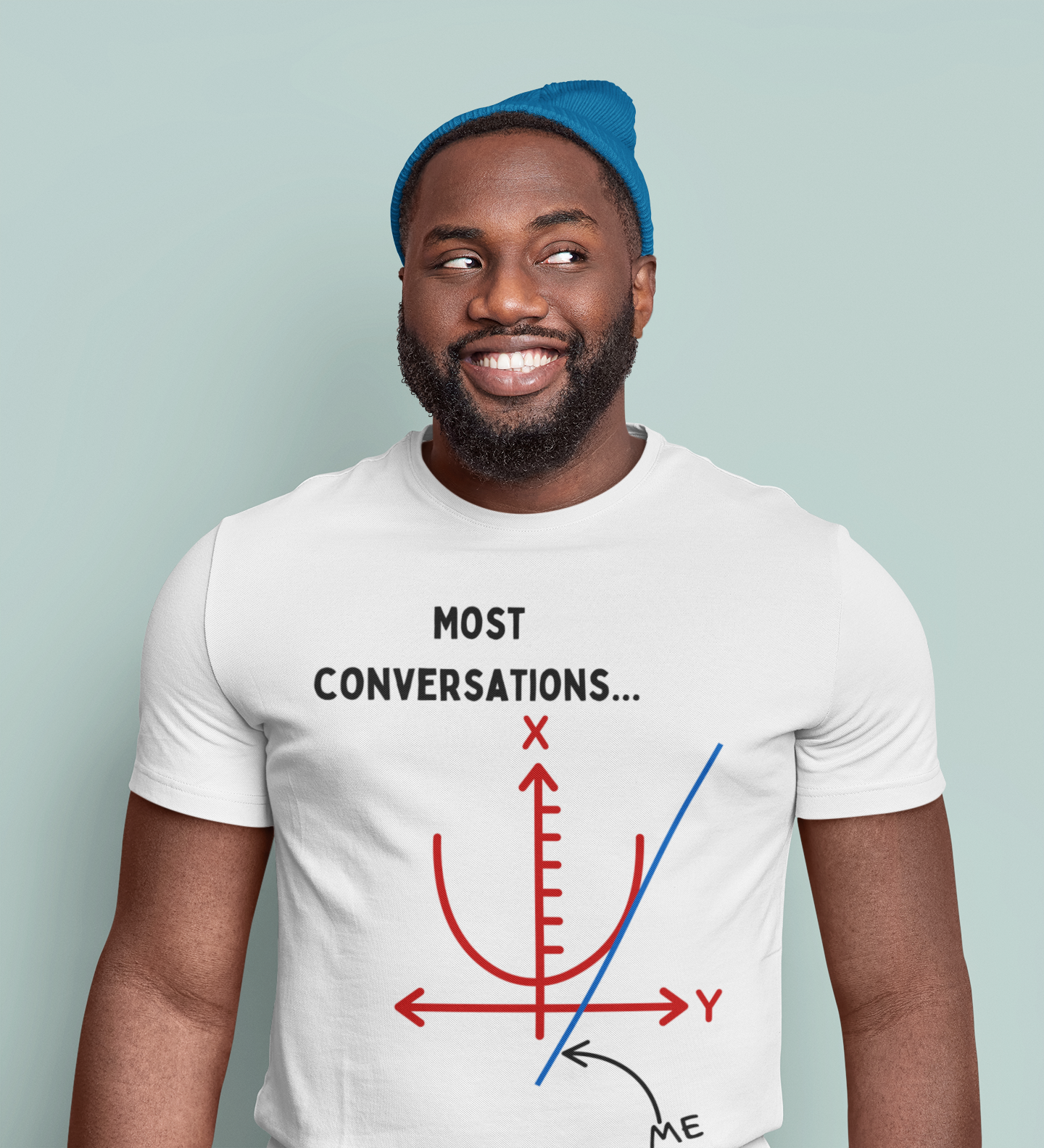 "Going Off on a Tangent" Adult Unisex T-Shirt  Smart Maths Humour for the Sharp-Minded