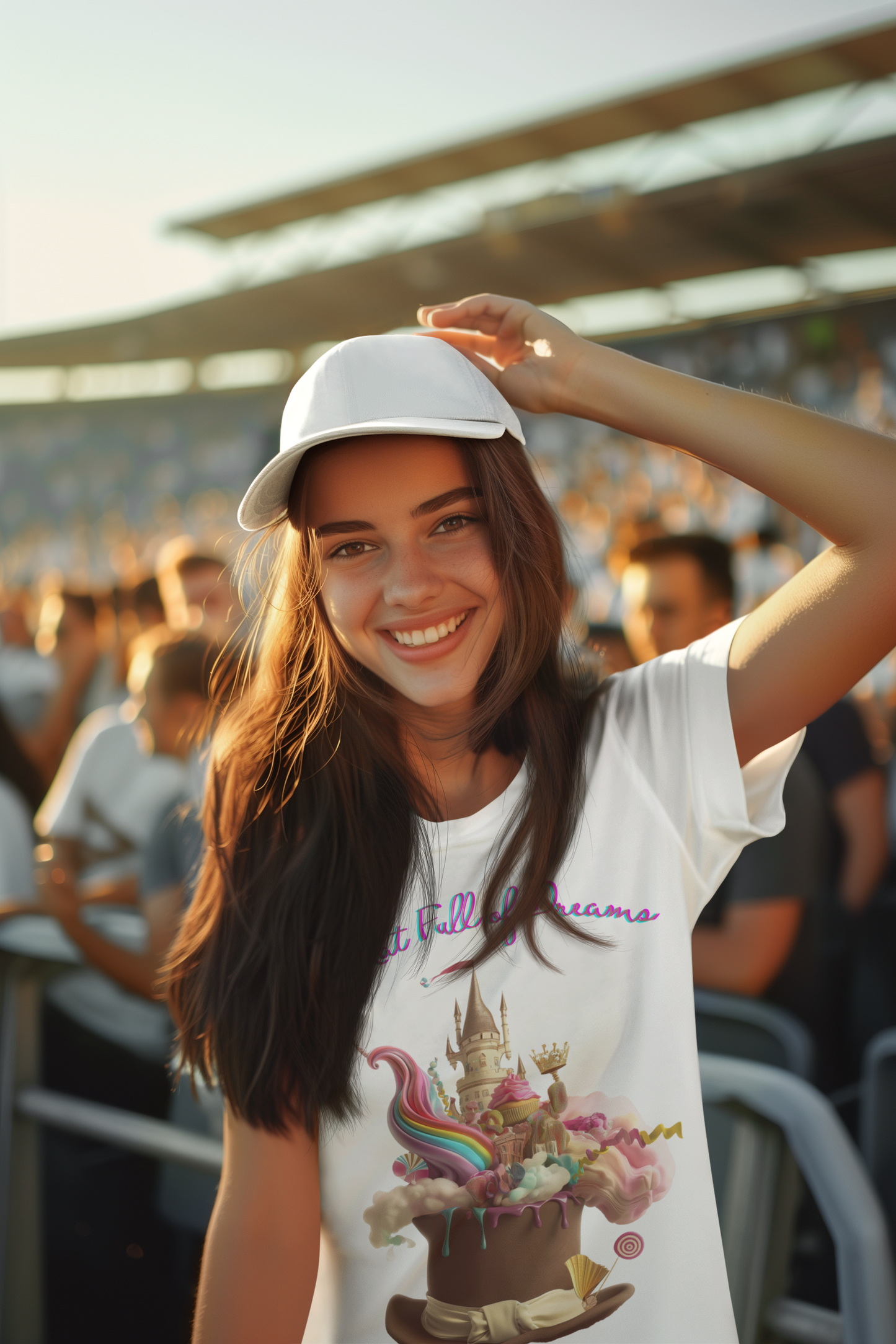 Fairytale Top Hat Full of Dreams. Kids T-Shirt: Bursting with Magic in Blue, Pink, White, and Black. Unisex Heavy cotton.