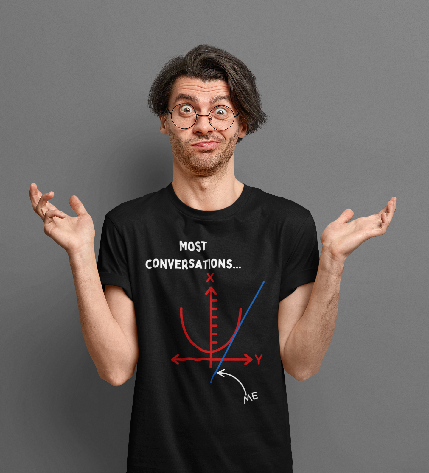 "Going Off on a Tangent" Adult Unisex T-Shirt  Smart Maths Humour for the Sharp-Minded