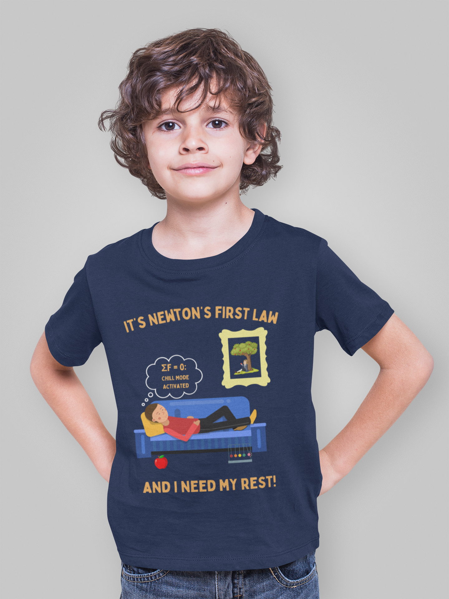 Newton's "Chill Mode Activated" Kids' T-Shirt: A Cool, Comfy, and Educational STEM Choice