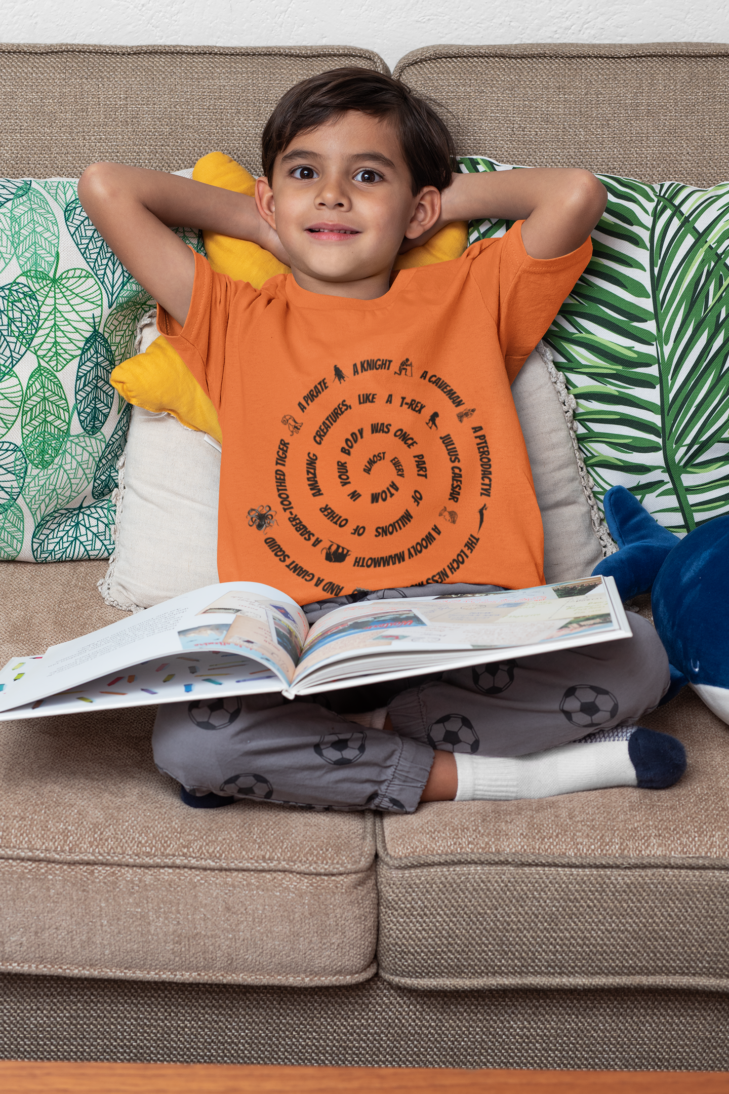 Kids' STEM T-Shirt: Exploring Atoms – Be Amazed by Dinosaurs and More