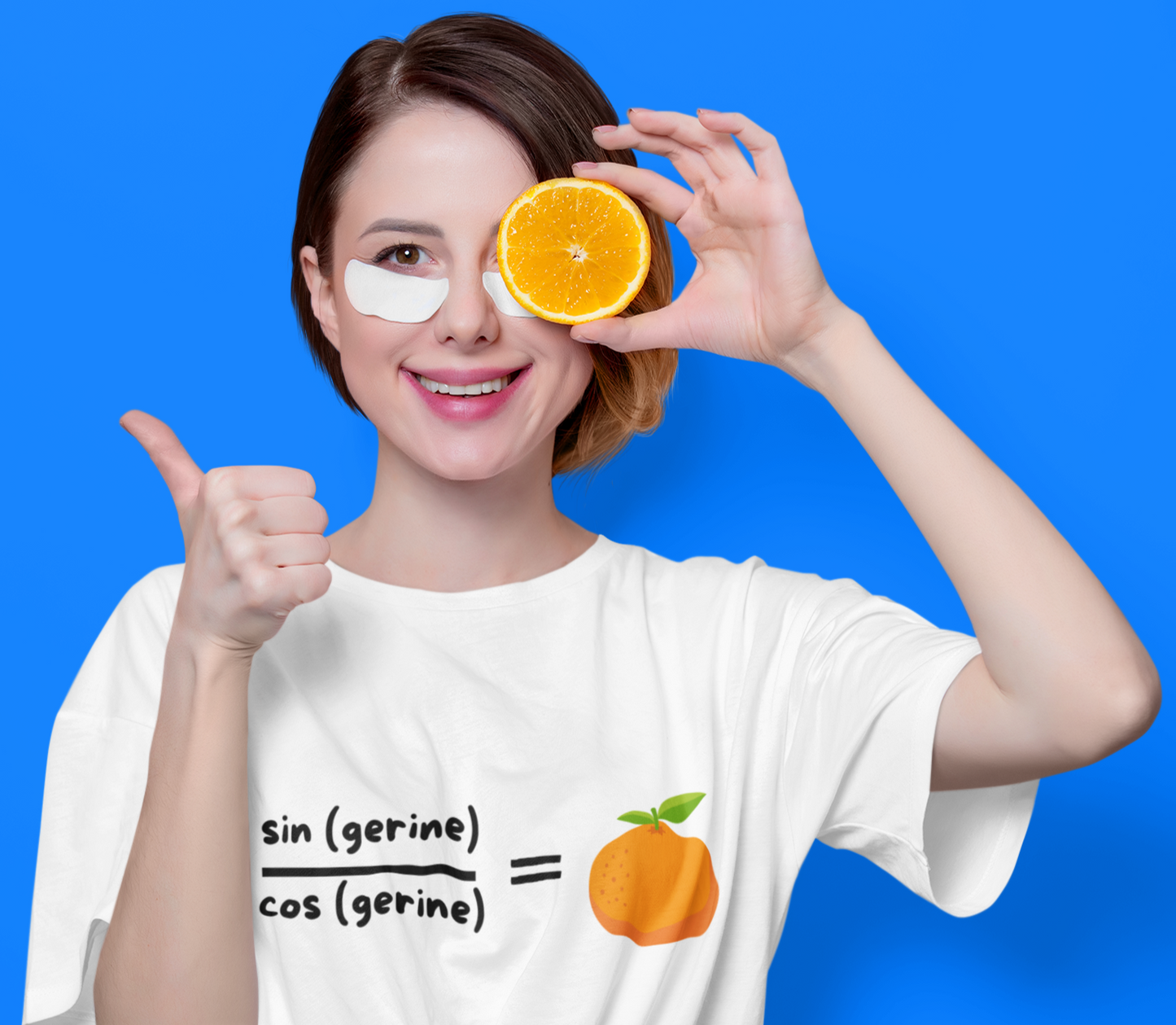 Funny Maths Humour T-Shirt: Sin(gerine) Over Cos(gerine) Equals Tan(gerine)