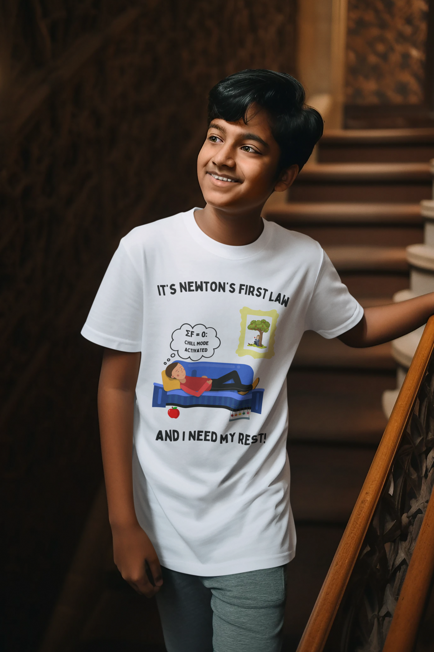 Newton's "Chill Mode Activated" Kids' T-Shirt: A Cool, Comfy, and Educational STEM Choice