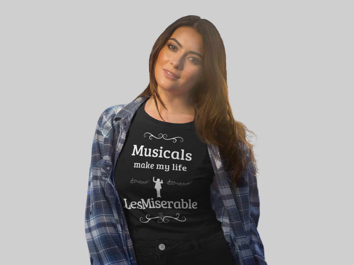 Women's Cropped Tee - "Musicals Make My Life LesMiserable" (Black)